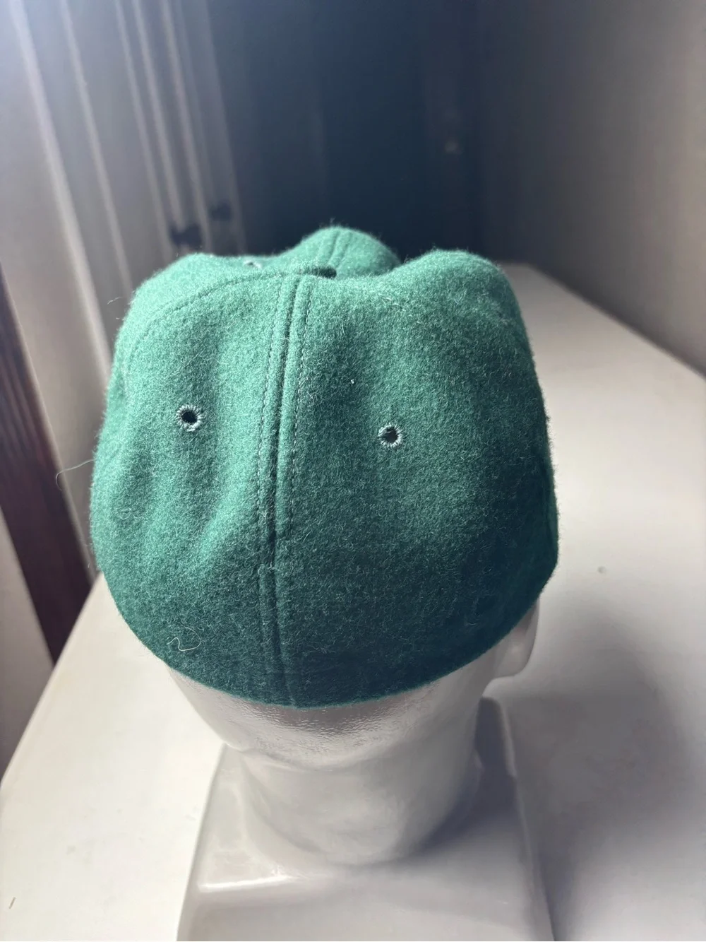 Vintage Polo Ralph Lauren 1993 Sit-down Bear long bill hat Green 100% Wool Sz S